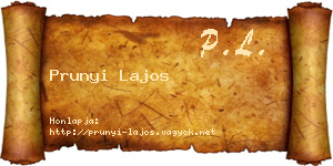 Prunyi Lajos névjegykártya